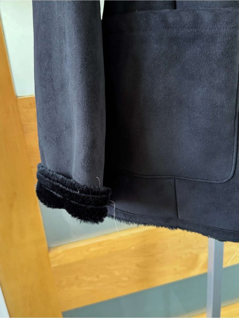 Women’s Black Faux-Shearling Jacket